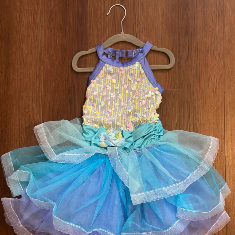 Weissman Dance Costume Purple and Blue Tulle Sparkle